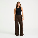 Depeche leather wear Adiva HW Suede Pants Culotte Wide Leg Pants 067 Dusty brown