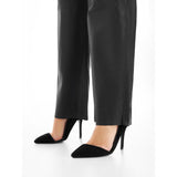 Depeche leather wear Alicia straight leg pants in leather Pants 099 Black (Nero)