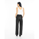 Depeche leather wear Alicia straight leg pants in leather Pants 099 Black (Nero)