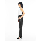 Depeche leather wear Alicia straight leg pants in leather Pants 099 Black (Nero)
