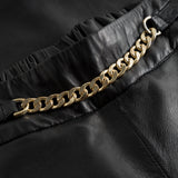 Depeche leather wear Alma straight fit leather trousers Pants 099 Black