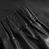 Depeche leather wear Alma straight fit leather trousers Pants 099 Black
