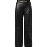 Depeche leather wear Alma straight fit leather trousers Pants 099 Black