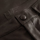 Depeche leather wear Amelia RW stretch chino leather pant 7/8 length Pants 008 Chocolate