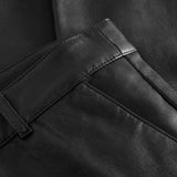 Depeche leather wear Amelia RW stretch chino leather pant 7/8 length Pants 099 Black (Nero)