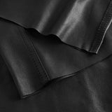 Depeche leather wear Amily straight fit cargo leather pants Pants 099 Black (Nero)
