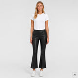 Depeche leather wear Ava HW Flare 7/8 Leather Pants Pants 099 Black