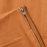 Depeche leather wear Ava RW flare 7/8 length pants with stretch in soft leather quality Pants 065 Orange
