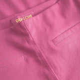 Depeche leather wear Ava RW flare 7/8 length pants with stretch in soft leather quality Pants 195 Bubble gum