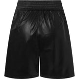 Depeche leather wear Beautiful Free leather shorts with elastic Shorts 099 Black (Nero)