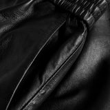 Depeche leather wear Beautiful Free leather shorts with elastic Shorts 099 Black (Nero)