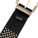 DEPECHE Beautiful leather belt decorated with studs Belts 097 Gold
