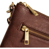 DEPECHE Beautiful leather clutch with golden zippers Small bag / Clutch 133 Brandy