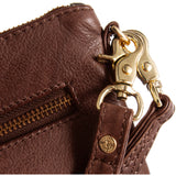 DEPECHE Beautiful leather clutch with golden zippers Small bag / Clutch 133 Brandy
