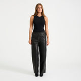 Depeche leather wear Bella MW Full Length Wide Leg Pant Pants 099 Black