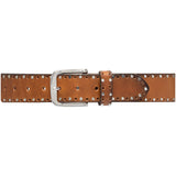 DEPECHE Cool leather belt with details Belts 014 Cognac