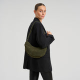 DEPECHE Bilbao leather & suede shoulder bag Shoulderbag / Handbag 049 Army Green