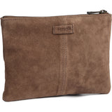 DEPECHE Bilbao suede clutch bag Clutch 342 Dark Mud