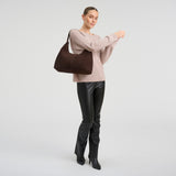 DEPECHE Bilbao suede shoulder bag Shoulderbag / Handbag 008 Chocolate