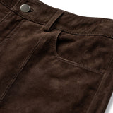 Depeche leather wear Boa HW suede boot cut pants Pants 067 Dusty brown