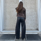 Depeche leather wear Boel barrel trousers in lamb leather Pants 099 Black (Nero)