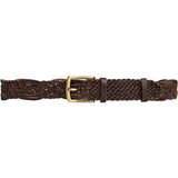 DEPECHE Braided leather belt with metal details Belts 161 Dark brown