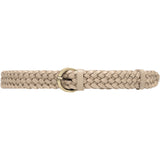 DEPECHE Braided narrow belt in soft leather Belts 011 Sand