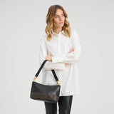 DEPECHE Bucharest sheep leather shoulder bag Shoulderbag / Handbag 099 Black