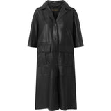 Depeche leather wear Casual and cool leather dress in a soft quality Dresses 099 Black (Nero)