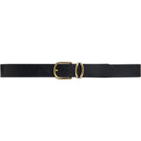 DEPECHE Classic leather belt with metal loop Belts 154 Black/Brass