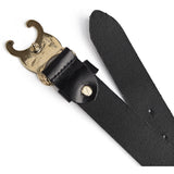 DEPECHE Classic leather jeans belt Belts 190 Black/Gold