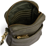 DEPECHE Classic mobile bag in soft leather quality Mobilebag 049 Army Green