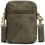 DEPECHE Classic mobile bag in soft leather quality Mobilebag 049 Army Green