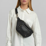 DEPECHE Classic must-have leather bumbag Bumbag 099 Black