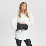 DEPECHE Clutch with fringes Clutch 099 Black (Nero)