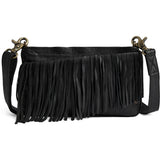 DEPECHE Clutch with fringes Clutch 099 Black (Nero)