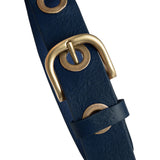 DEPECHE Cool jeans leather belt decorated with large eyelets Belts 101  Dark blue