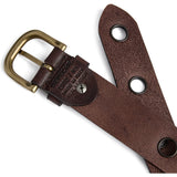 DEPECHE Cool jeans leather belt decorated with large eyelets Belts 161 Dark brown