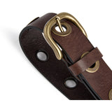 DEPECHE Cool jeans leather belt decorated with large eyelets Belts 179 Brown/Brass