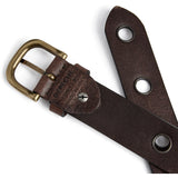 DEPECHE Cool jeans leather belt decorated with large eyelets Belts 179 Brown/Brass