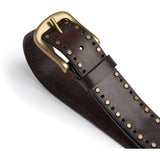 DEPECHE Cool leather belt with details Belts 161 Dark brown