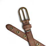 DEPECHE Cool narrow belt with details Belts 012 Nature