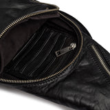 DEPECHE Cool unique bumbag in soft leather Bumbag 099 Black (Nero)