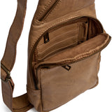DEPECHE Cool unique bumbag in soft leather Bumbag 156 Camel