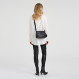 DEPECHE Cow leather crossover bag with tube details Cross over 099 Black