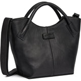 DEPECHE Cow leather crossover with tube-handle detailing Cross over 099 Black