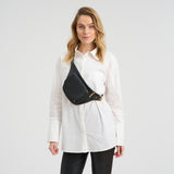 DEPECHE Cow leather saddle-style bumbag Bumbag 099 Black