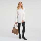 DEPECHE Cow leather shoulder bag with tube straps Shoulderbag / Handbag 224 Taupe