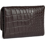 DEPECHE Croco embossed leather card holder Purse / Credit card holder 265 Brown Croco
