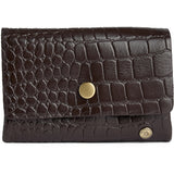 DEPECHE Croco embossed leather card holder Purse / Credit card holder 265 Brown Croco